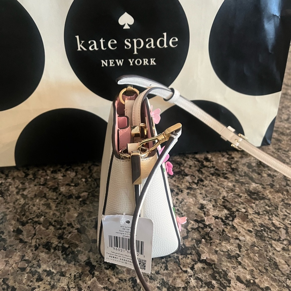Kate Spade White and Pink Floral Handbag - Picture 4 of 4